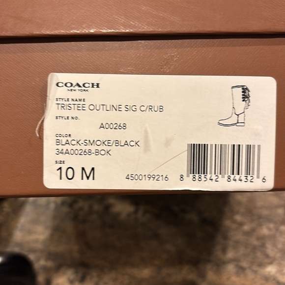 Coach Rain boots in Like New Condition. Worn once. Size 10M - Picture 5 of 7